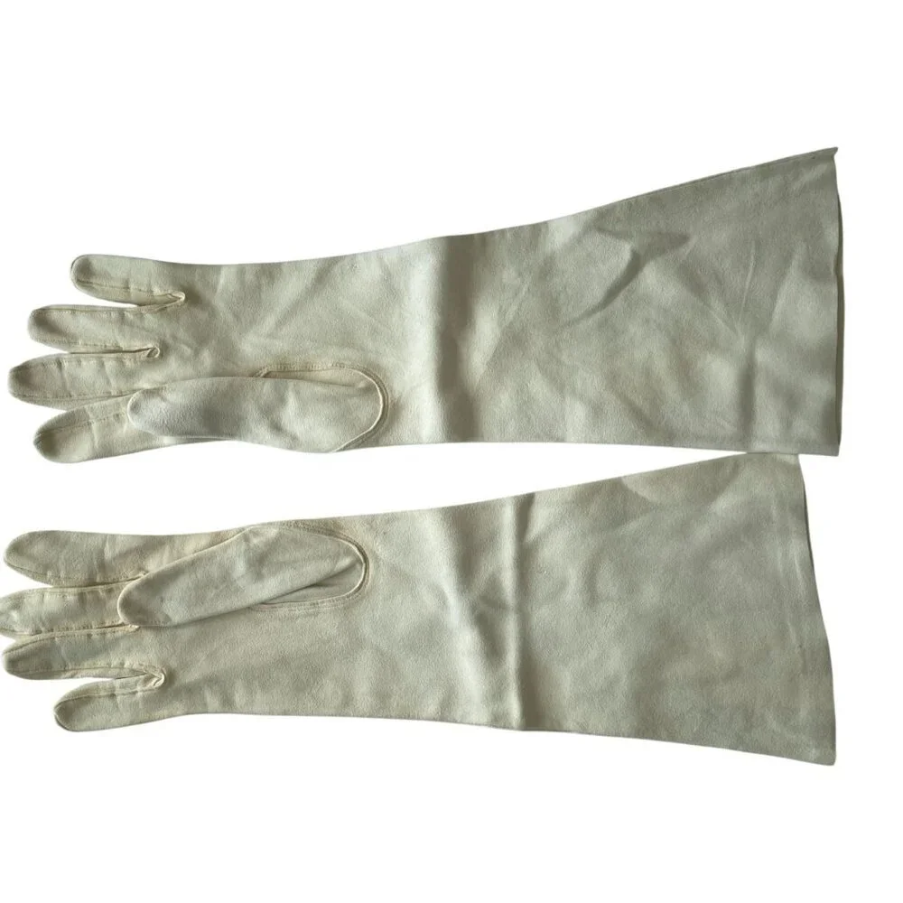 Vintage 1960's Kislav Marshall Fields Soft Off White Opera Gloves